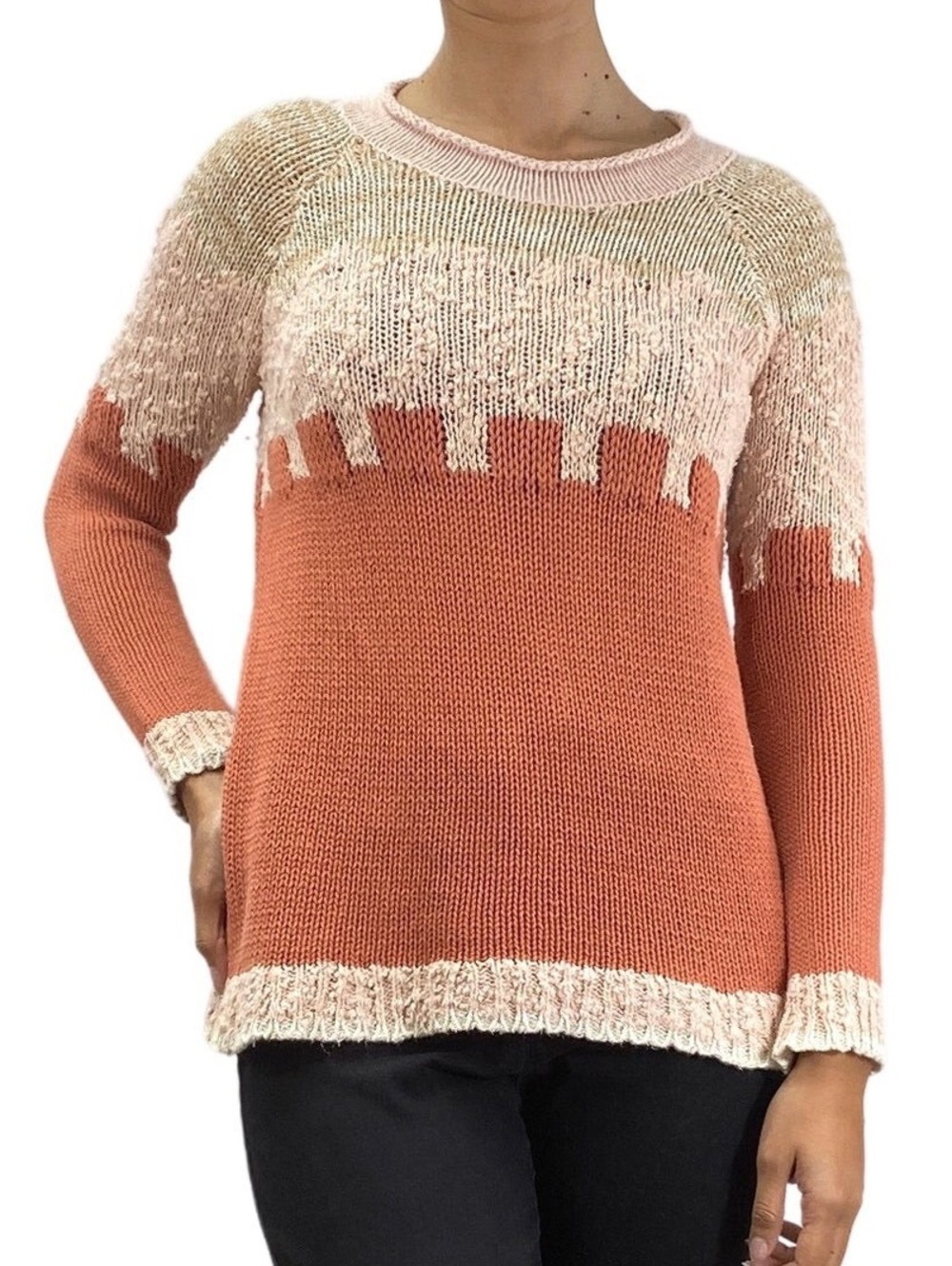 MOTH for Anthro Roll Neck Earth Tones Sweater SMALL BOHO DESERT GRANDMACORE
